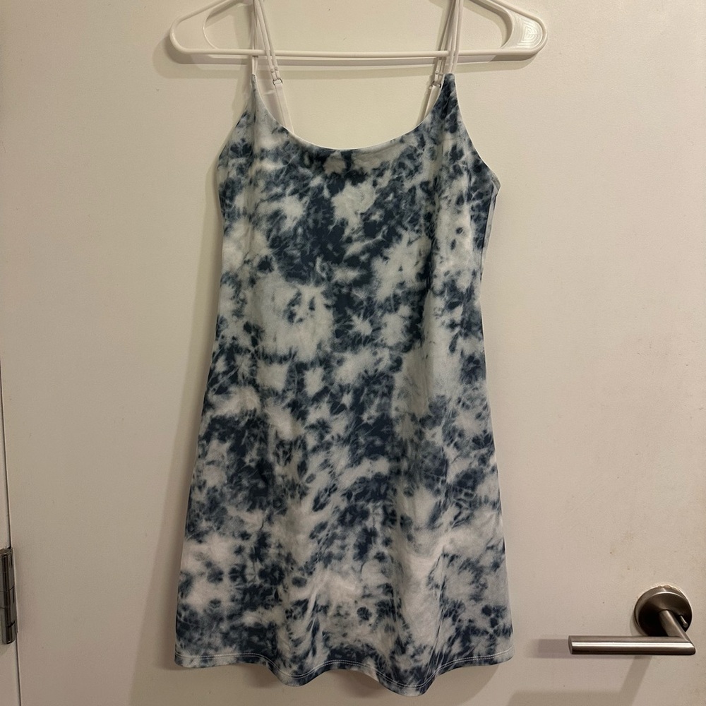 Abercrombie & Fitch Tie-Dye Slip Dress in Navy and White